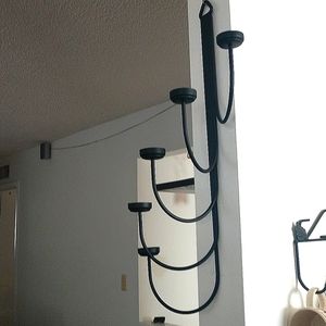 Partylite black iron wall sconce